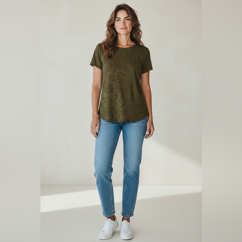 Simply Vera Vera Wang Short Sleeve Tee // Green // Large